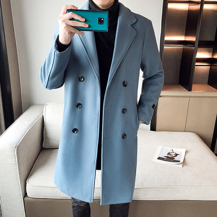 Zulski® Men’s Double-Breasted Long Overcoat