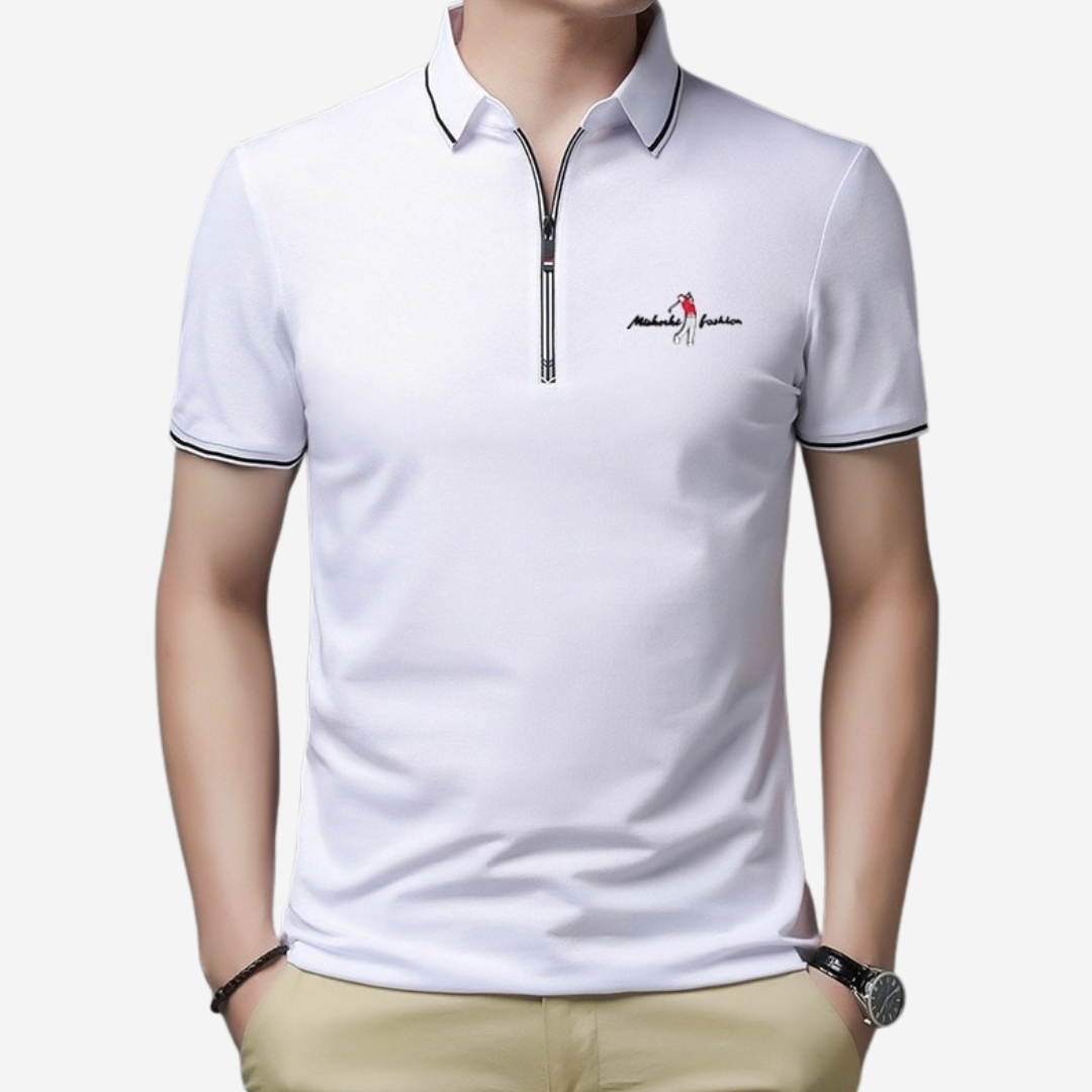 Zulski® Men’s Cotton Polo Shirt with Zipper