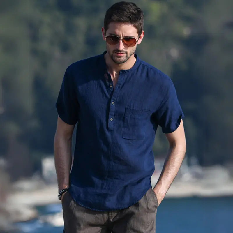 Zulski® Men’s Linen Short Sleeve Shirt – S1054