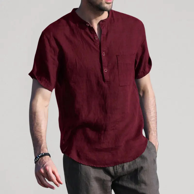 Zulski® Men’s Linen Short Sleeve Shirt – S1054