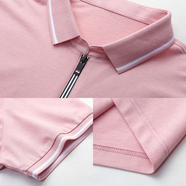 Zulski® Men’s Cotton Polo Shirt with Zipper