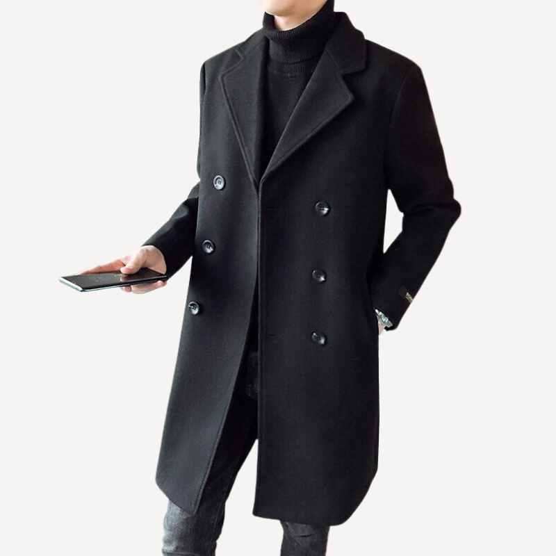Zulski® Men’s Double-Breasted Long Overcoat