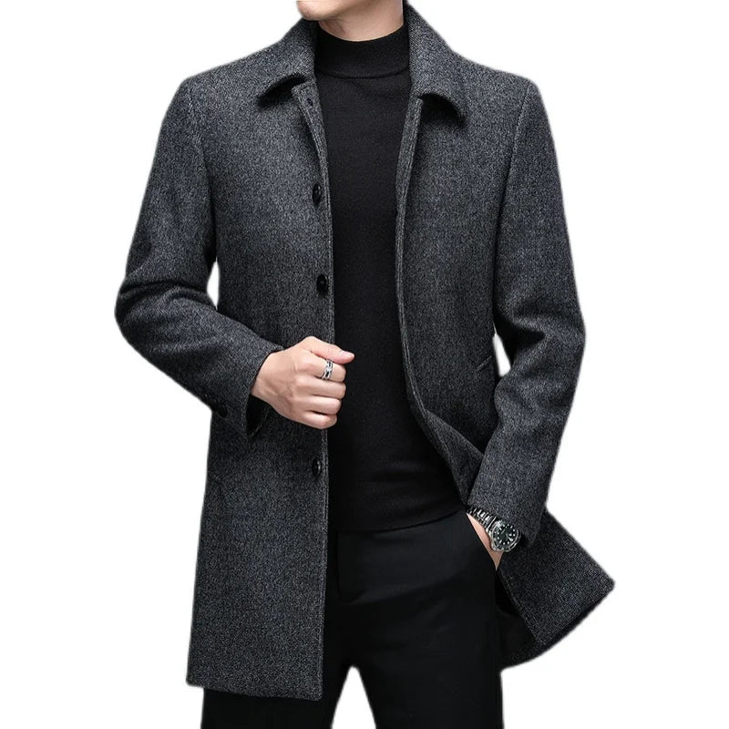 Zulski® S1264 Men’s Luxury Wool Overcoat