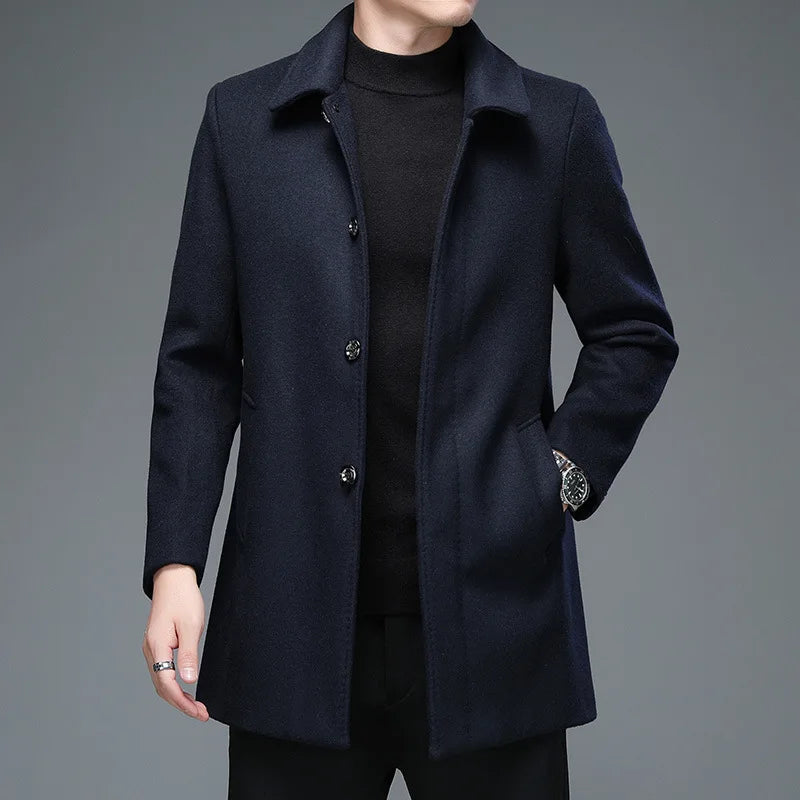 Zulski® S1264 Men’s Luxury Wool Overcoat