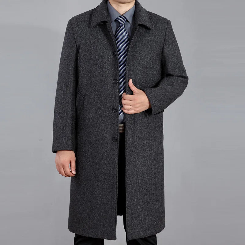 Zulski® S1257 Men’s Plus Size Luxury Wool Overcoat
