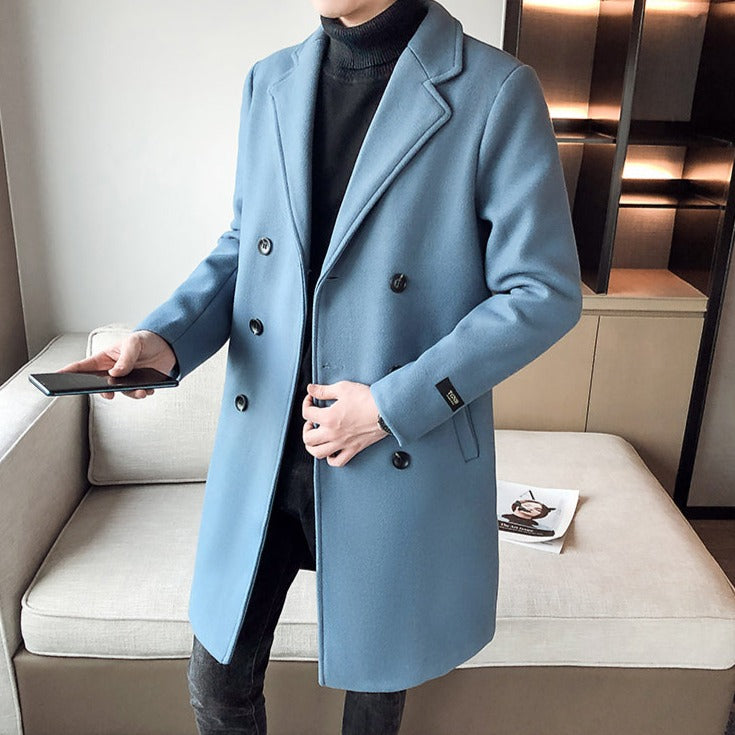 Zulski® Men’s Double-Breasted Long Overcoat