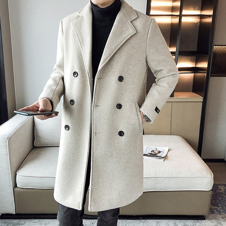Zulski® Men’s Double-Breasted Long Overcoat