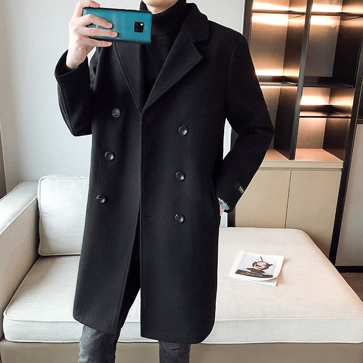 Zulski® Men’s Double-Breasted Long Overcoat