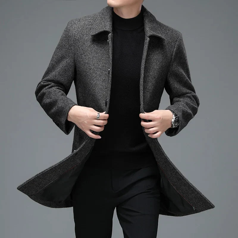 Zulski® S1264 Men’s Luxury Wool Overcoat