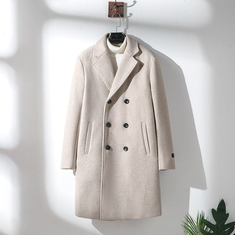 Zulski® Men’s Double-Breasted Long Overcoat