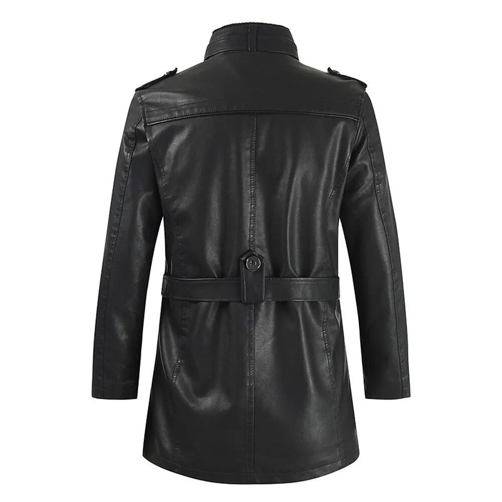 Zulski® Men’s Long Leather Jacket