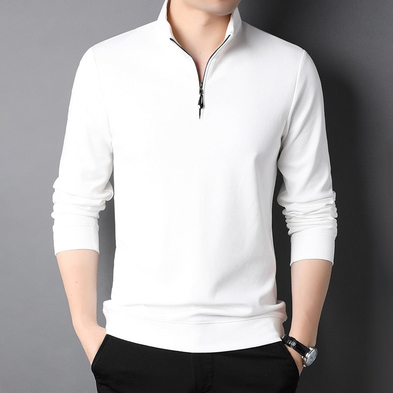 Zulski® Men’s Long Sleeve High Neck Zip Shirt