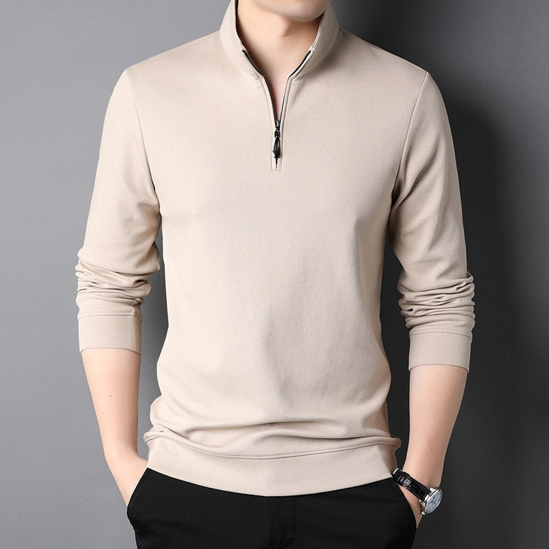 Zulski® Men’s Long Sleeve High Neck Zip Shirt