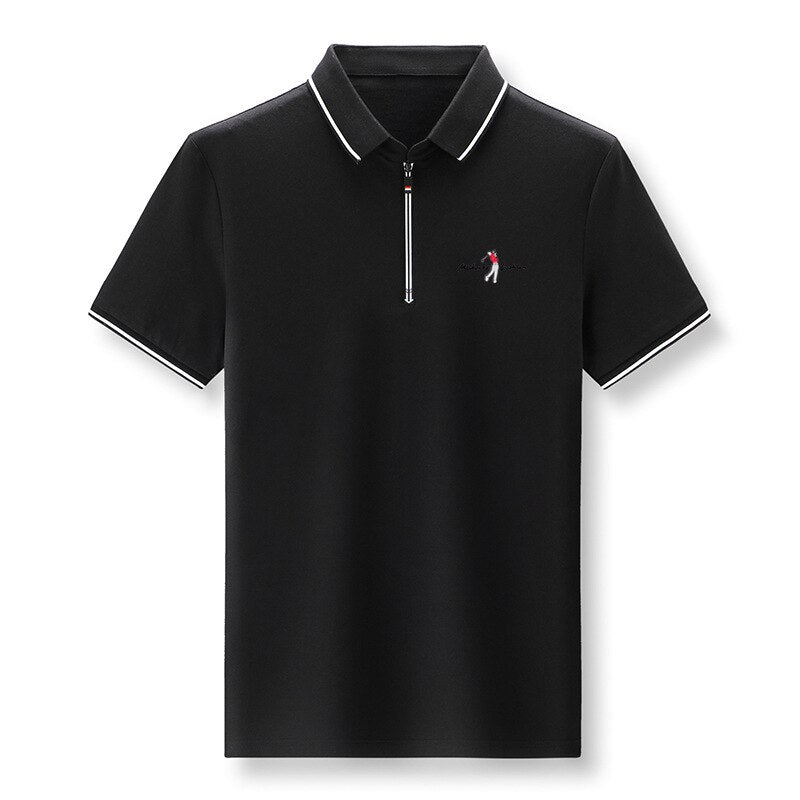 Zulski® Men’s Cotton Polo Shirt with Zipper