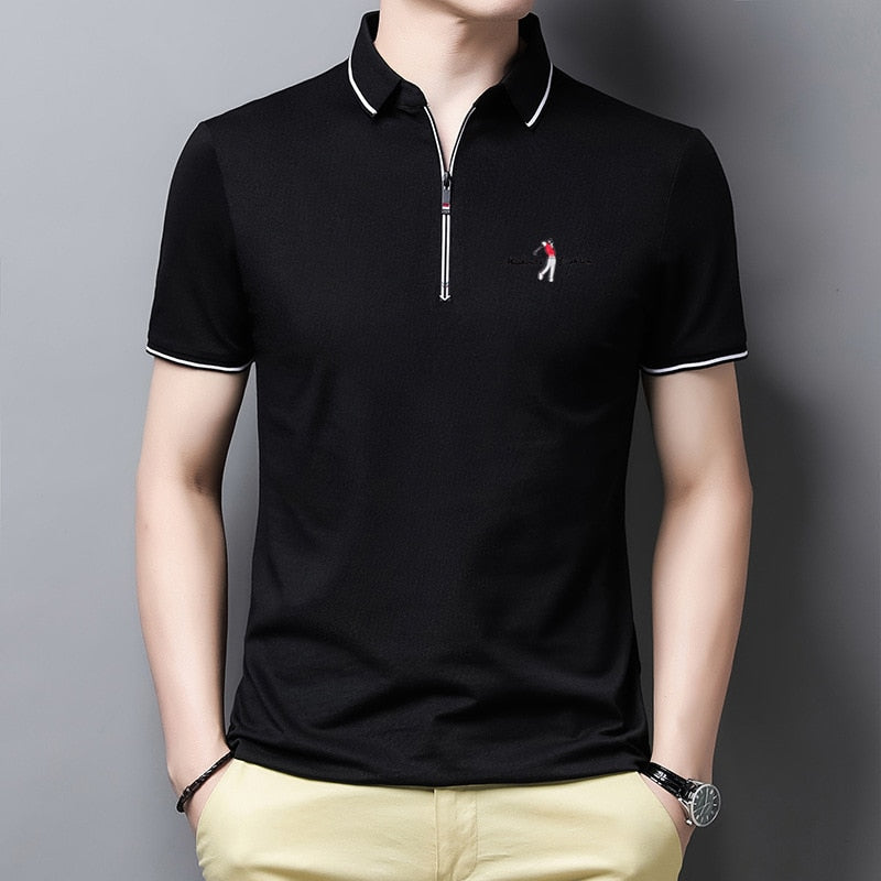 Zulski® Men’s Cotton Polo Shirt with Zipper