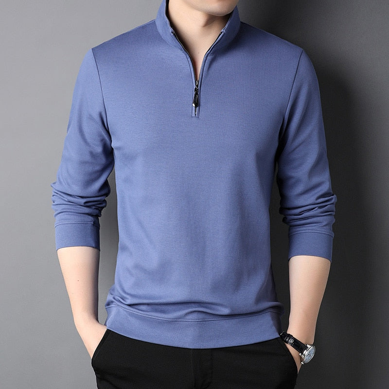 Zulski® Men’s Long Sleeve High Neck Zip Shirt