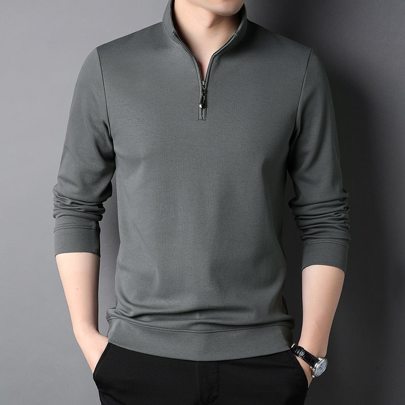 Zulski® Men’s Long Sleeve High Neck Zip Shirt