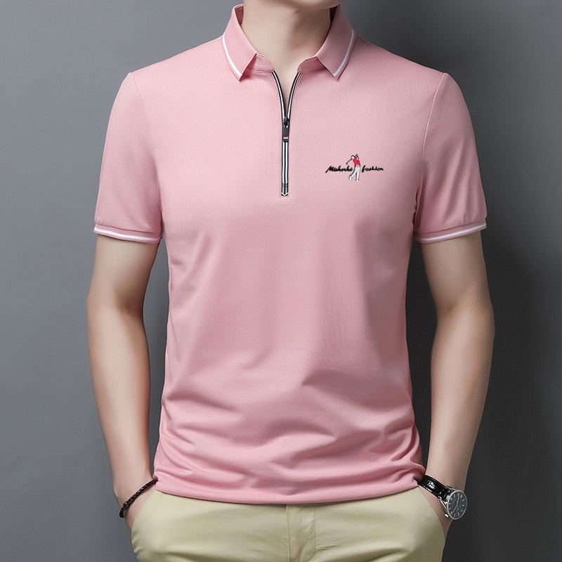 Zulski® Men’s Cotton Polo Shirt with Zipper