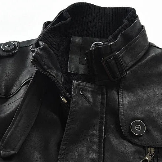 Zulski® Men’s Long Leather Jacket